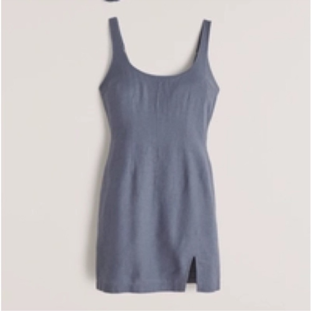 Abercrombie linen blend 90s scoop neck dress